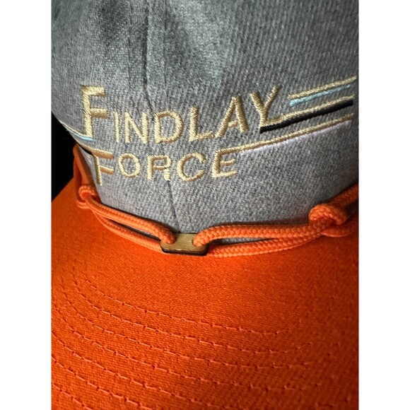 Findlay Rope Baseball Cap Snapback Hat Findlay Force Embroidered Orange Grey EXC - Picture 2 of 5